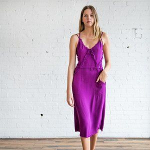 Raquel Allegra Diamond Slip Dress in Fuschia